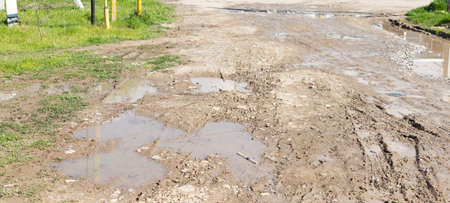 dirty road in the village
