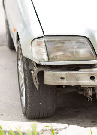 car headlight on a bright dayの写真素材