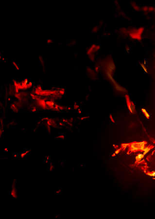Flame of fire with sparks on a black background