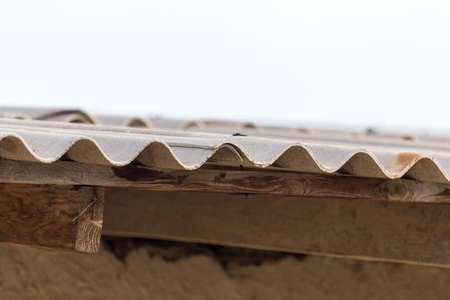 storm rain on the roof of the houseの写真素材