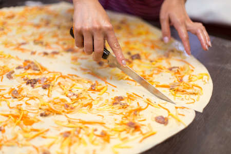 Khanum. How to cook khalum. Dishes from Uzbek cuisineの写真素材