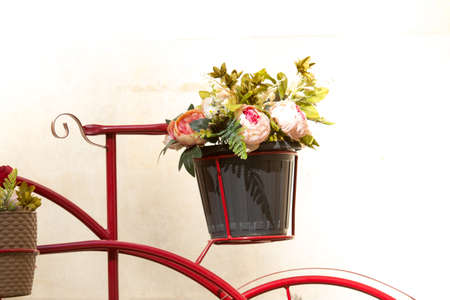 Bicycle with flower basketの写真素材