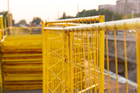 A pipeline line is being built at the construction site.の写真素材