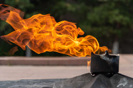 eternal flame near the monument