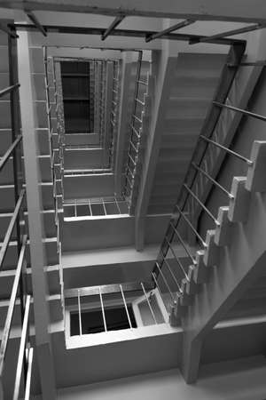 stairs in office building,blue toned image,spiritual concept