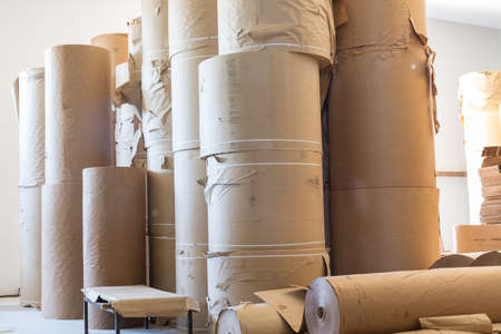 at the papermaking factoryの写真素材