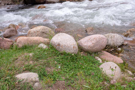 beautiful mountain riverの写真素材