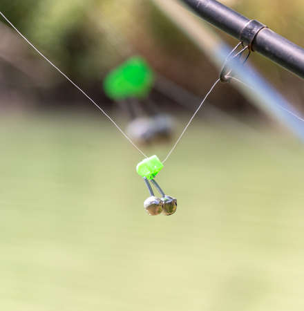 fishing on the lake, call when the fish bitesの写真素材