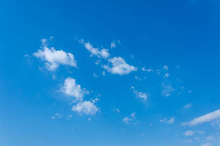 blue sky background with tiny clouds. panoramaの写真素材