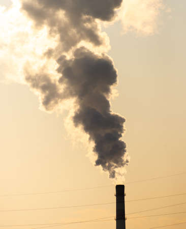 city boiler room with chimney