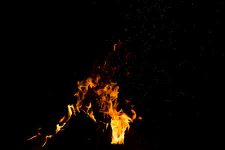 Flame of fire on a black background