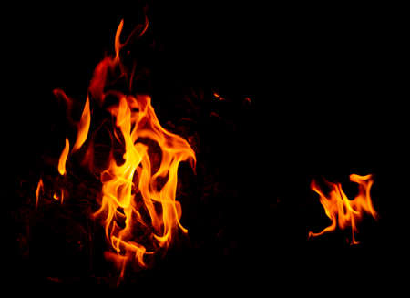 Flame of fire on a black background