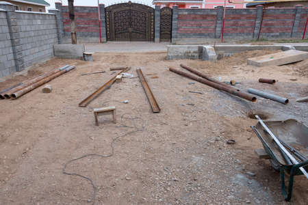 welding work in the yard