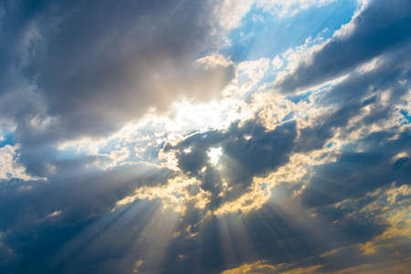 Blue sky with clouds during sunsetの写真素材