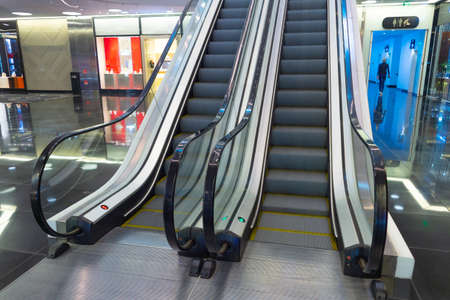 Escalator in a supermarket