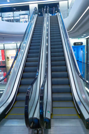 Escalator in a supermarketの写真素材