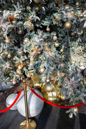 Christmas tree in the supermarket closeupの写真素材