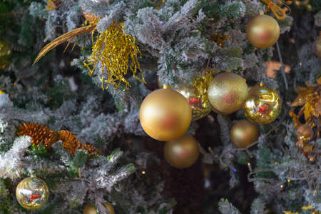 Christmas tree in the supermarket closeupの写真素材
