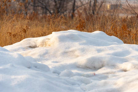 A thick snow during winter