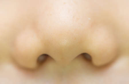 teenager's nose close upの写真素材