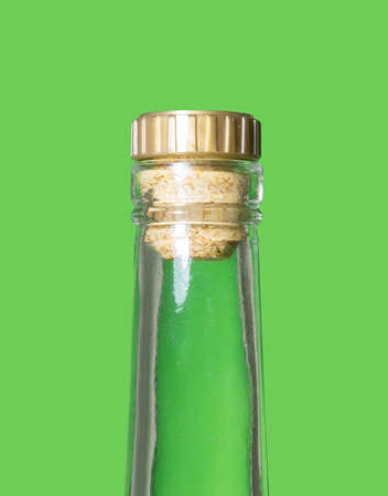 bottle on green backgroundの写真素材