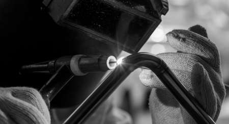 work with argon weldingの写真素材