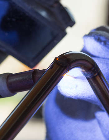 work with argon weldingの写真素材