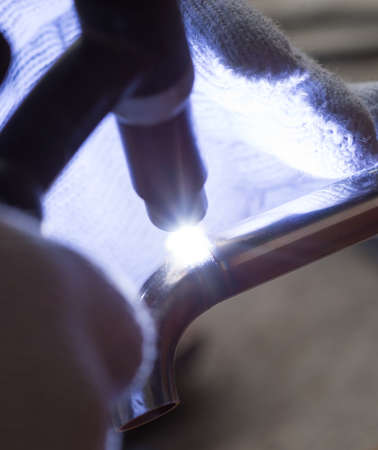 work with argon weldingの写真素材