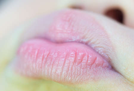 Close-up of children's lipsの写真素材