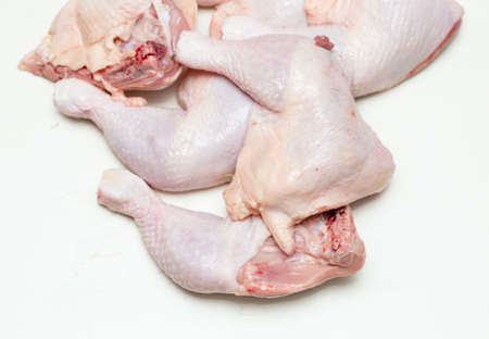 chicken meat on white backgroundの写真素材