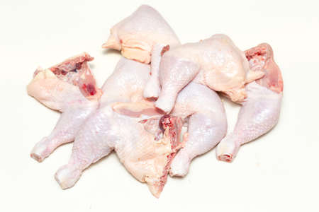 chicken meat on white backgroundの写真素材