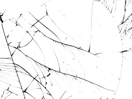 Broken glass on white background , texture backdrop object designの写真素材
