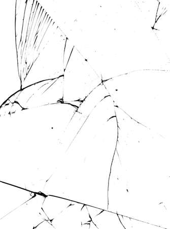 Broken glass on white background , texture backdrop object designの写真素材