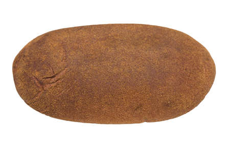 black bread on white backgroundの写真素材