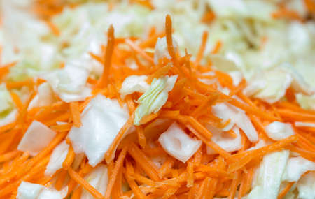 cooking cabbage saladの写真素材