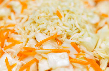cooking cabbage saladの写真素材