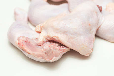 chicken meat on white backgroundの写真素材