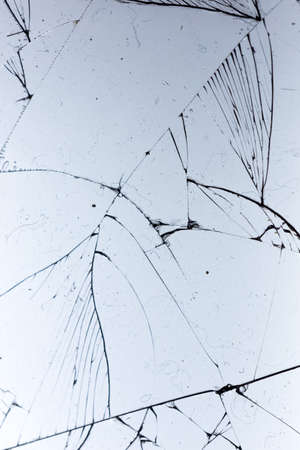 Broken glass on white background , texture backdrop object designの写真素材