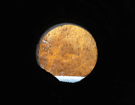 Drainage, sewer pipes, concrete pipes, leading water under the roadの写真素材