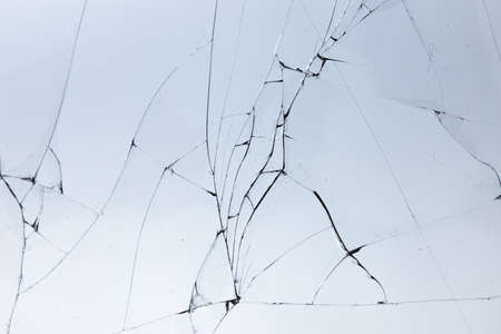 Broken glass on white background , texture backdrop object designの写真素材