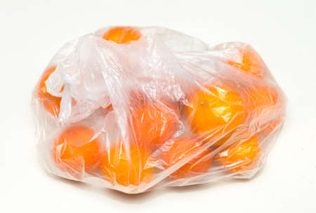 package with tropical orange on white backgroundの写真素材