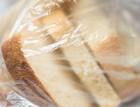 Sliced bread in a plastic bagの写真素材