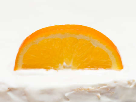 fruit cake with milk cream and fruitの写真素材