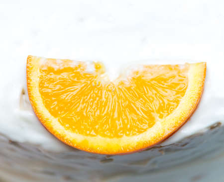 fruit cake with milk cream and fruitの写真素材