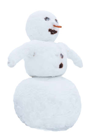 snow man on white backgroundの写真素材