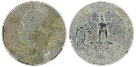 Old american quarter dollar coin liberty 1983の写真素材