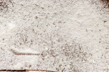 Surface covered with the wheat flour as a backgroundの写真素材