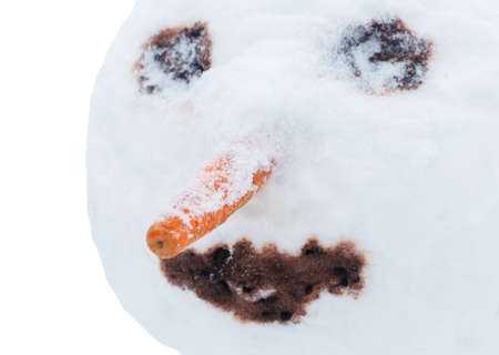snow man on white backgroundの写真素材