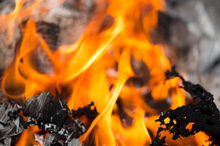 beautiful flame of fire, destruction of confidential documentsの写真素材