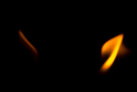 fire flame on black backgroundの写真素材
